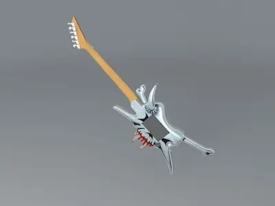 Jackson randy piper skull guitar Free 3D model