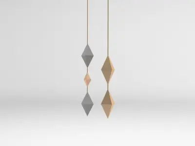 Decoration three pendants hanging from wall 3D model