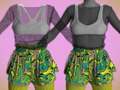 Yoga Outfit Fitted to Gen8 Body Mesh 3D model