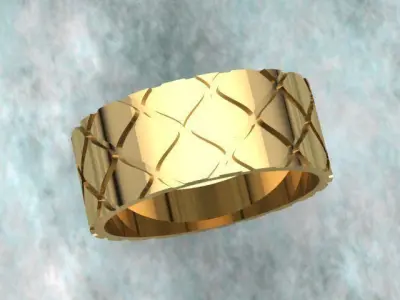 Luxury Golden Men Ring 3D print model