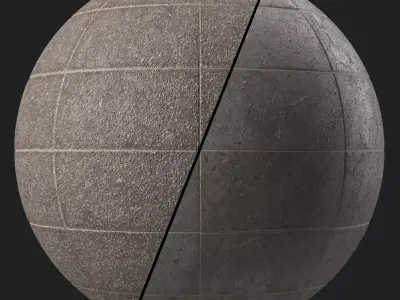 Tile Materials 31- Concrete Tiling By Gravel Sbsar Pbr Seamless Texture