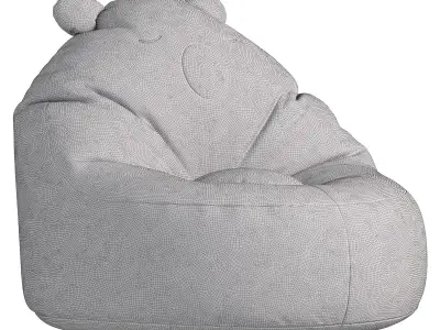 Fauteuil Ours Fausse Fourrure Gris Clair  Vertbaudet 3D model