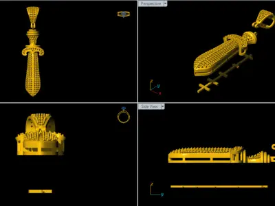 Gold Sword Pendant 3D print model
