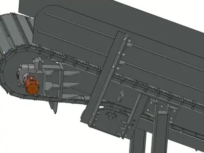 Industrial Drag Chain Conveyor  3D model