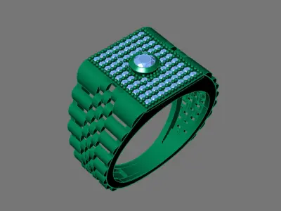 Gents Rings Diamond Men Ring STL 3DM 3D ready print model 3D print model