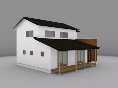 House model for background 42 Low-poly 3D model