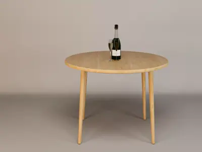 Round Wooden Dining Table Free  Free 3D model