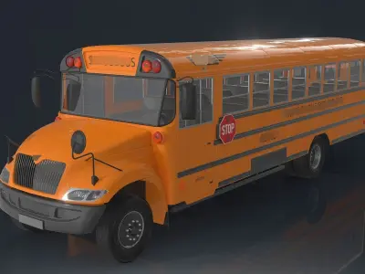 school bus Low-poly 3D model