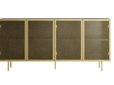 Brass Wire Mesh Cabinet Credenza 3D model