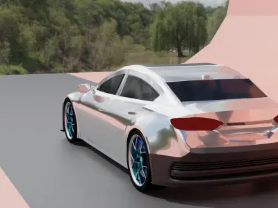 Tesla Vehicle Game ready model Low-poly 3D model