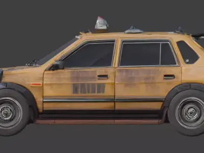 Cyberpunk Performance Taxi 3D Model Low-poly 3D model