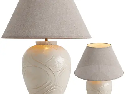 Table lamp Land white Low-poly 3D model