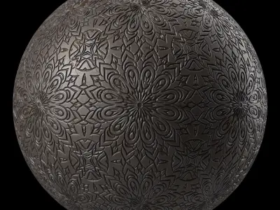 Metal Materials 12- Ornament Metal panels Pbr 4k Seamless Low-poly 3D model