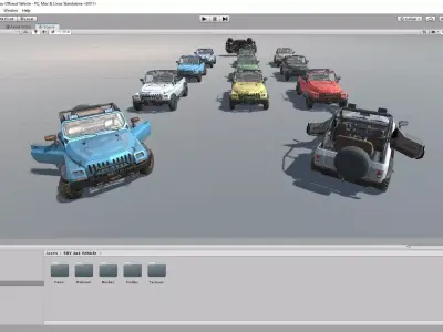Unity SUV 4x4 vehicle pack Low-poly 3D model