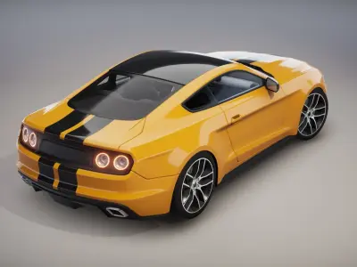 Realistic Car HD 05 Low-poly 3D model