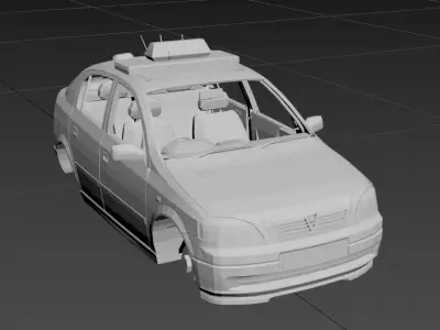 Vauxhall Astra MK4 2004 and Met Police Lightbar  3D model