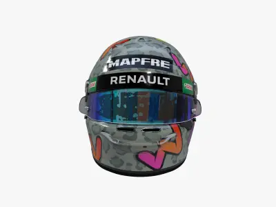 Ricciardo helmet 2020 Low-poly 3D model