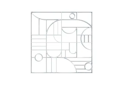 3D Decorative Partition Silver 3D model