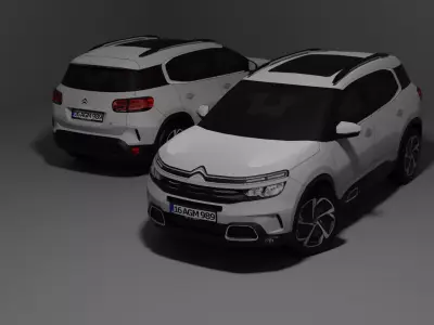 2019 Citroen C5 Aircross Low-poly 3D model