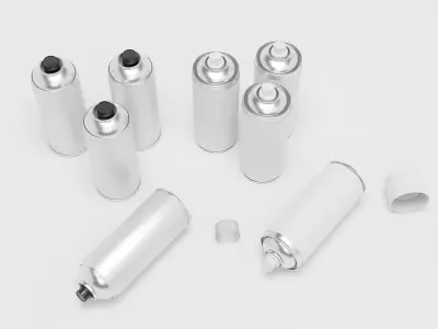 Spray colour can 3d models set Low-poly 3D model