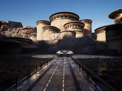 Science Fiction Geothermal City Unreal Engine Low-poly 3D model