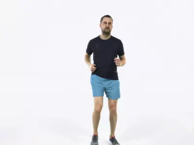 Portrait 07G Running Jogging Football Sports Man Low-poly 3D model
