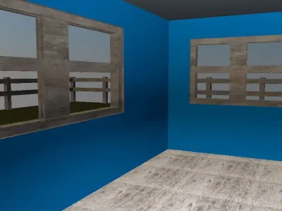 3 ROOMS  HOUSE Low-poly 3D model