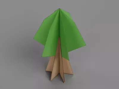 Paper Tree V3 Low-poly 3D model