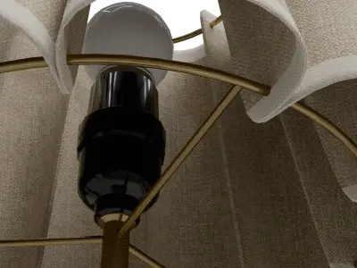 Table Lamp With Pleated Design And Metal Base Low-poly 3D model