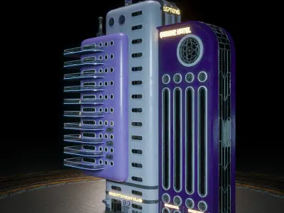 SCIFI ATOMPUNK BUILDING 10 Low-poly 3D model