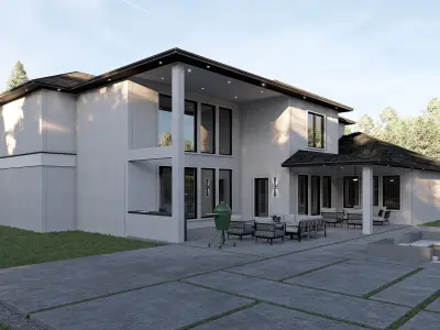 Modern House Stl-dae Digital File 3D Model of the house 3D print model
