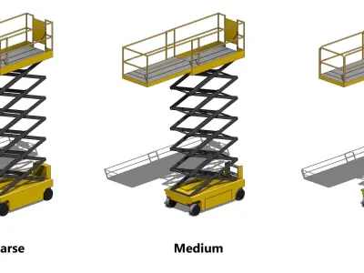 Mobile Scissor Lift Platform - Revit Family 3D model