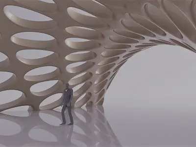 Canopy structure smooth perforations 3D model