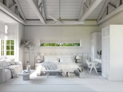 bedroom and bathroom 3D model