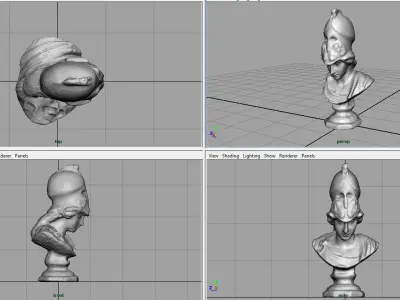 BUST marble with hat Low-poly 3D model