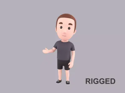  Cartoon Male Character Rigged 009 3D model