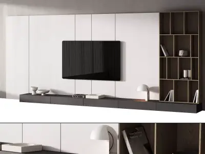 500 tv wall kit 10 modern minimal living room zone 3D model
