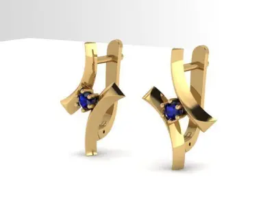 Earrings Sapphire 3D print model