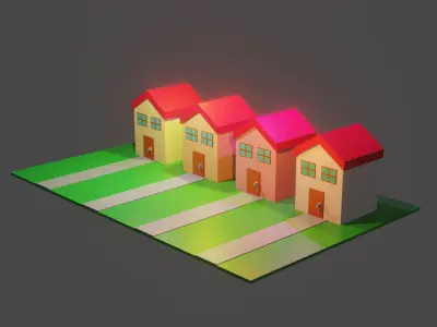 Free low poly simple house for free game asset  Free low-poly 3D model
