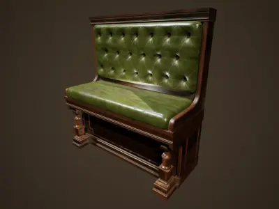 Antique Couch -PBR Game Ready 3D model Low-poly 3D model