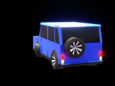 Realistic Low Poly Jeep 3D Model for Games Renders VR Projects Low-poly 3D model