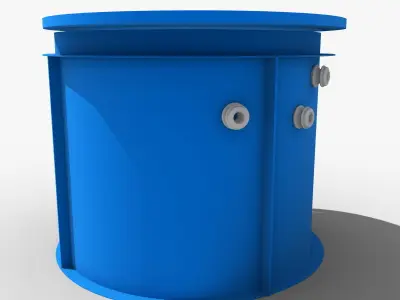 Shaft bucket with two holes 3D model