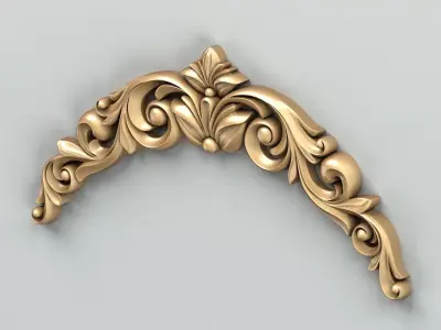 Carved decor horizontal 020 3D model