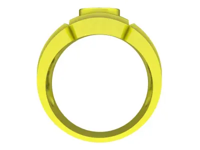 Bold Round Stone Mens Ring  5071 3D print model