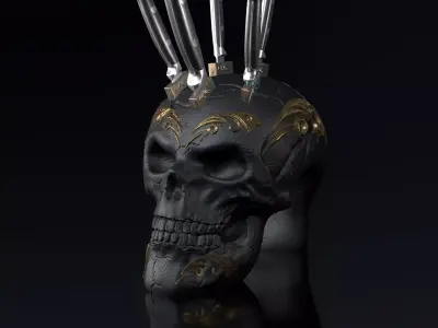 Skull Knife Block 3D Model - Print File 3D print model