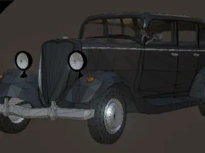 30s car Low-poly 3D model