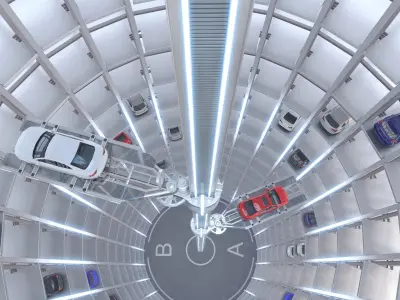 Automated Car Parking with animation 3D model