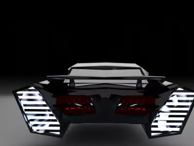 Low Poly Flying Car Low-poly 3D model