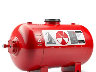 Red Safety Pressure Vessel model pack Low-poly 3D model