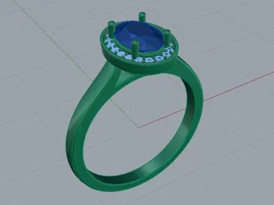Custom Diamond Engagement Ring 3D print model